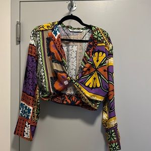 Zara cropped blouse medium worn once